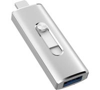 MILKO-Clé USB C 128 Go Cle USB 3.1 128 Go 2 en 1 Clef Memory Stick OTG Flash Drive 128 Giga 3.1 U Disque Porte Clé Haute Vitesse Imperméable Type-C à Double Connectique pour Samsung S8/S9 Huawei