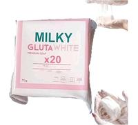 Milky Gluta Whitening Soap 20 X,Savon Eclaircissant Peau Noir Rapide et Efficace,Milky Gluta White Soap, Glutamilk Whitening Soaps, Milkygluta Whites Bar Soaps, Glutamilk For Face & Body(1)