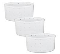 Milky Lot de 3 moules à fromage avec fond Ø 190/180 mm - Moule à fromage de qualité supérieure pour faire soi-même du fromage - Moule à fromage pour camembert et fromage à la crème - Moule à fromage