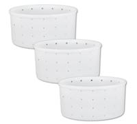 Milky Lot de 3 moules à fromage avec fond Ø 190/180 mm - Moules à fromage de qualité supérieure pour faire soi-même le fromage - Moule à fromage pour camembert et fromage frais - Moule à fromage Feta