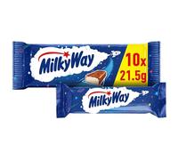 MILKY WAY - Barres chocolat au lait - Format à Offrir ou à Partager - 10 barres de 21,5g - 215g