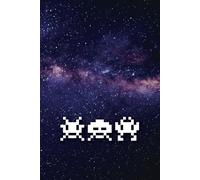 Milky Way Galaxy Invaders Notebook 6x9: Glossy paper cover with vintage arcade vibe. Genius gift. 120 ruled pages.