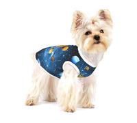 Milky Way Image Print Adorable vêtement pour petit chien en coton doux respirant sans manches pour chiot, chat et chihuahua