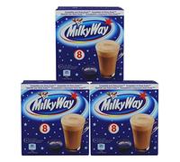 Milky Way Pods Lot de 3 boîtes de Poudre de Cacao, Boissons chocolatées compatibles avec Dolce Gusto 3 x 8 Capsules