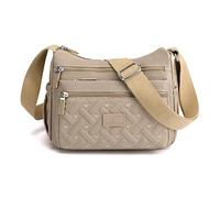 Milky Way Sac à bandoulière décontracté multi-poches pour femme - Étanche - Pour un usage quotidien et les voyages, kaki, m