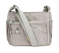 Milky Way Sac à main à bandoulière imperméable multi-poches pour femme, gris, Taille unique