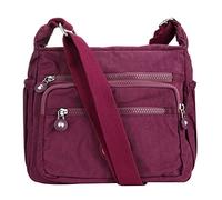 Milky Way Sac à main à bandoulière imperméable multi-poches pour femme, violet, Taille unique