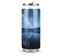 Milky Way Tasse isotherme en acier inoxydable avec couvercle et paille pour une utilisation dans la voiture, les voyages, le fitness, les activités de plein air, les cafés, les bureaux, la maison, etc