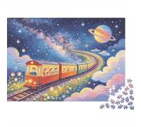 Milky Way Train Puzzles 1000 Piècess Papier Recy reamy Cosmic Puzzles pour Adultes Developing Boy & Girl‘s Intelligence Jeu Éducatif for Family 38x26cm/1000pcs