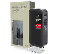 Mill Radiateur Bain d’Huile 1000W, Radiateur Électrique Noir, Jusqu’à 16m², Chauffage Silencieux et Économique, Sécurisé, Design Norvégien Élégant, Programme Jour & Nuit, Chauffage Bain d’Huile