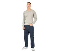 Mill&Tailor Jean thermique pour homme - Bleu - Coupe droite - Confortable - Pantalon en coton - Pantalon thermique d'hiver avec doublure intérieure - Pantalon d'affaires et de loisirs, bleu foncé, 56