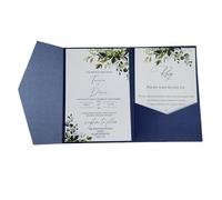 MillaSaw Pochette d'invitation bleue 5X7 avec enveloppe pour mariage douche nuptiale anniversaire carte de remerciement 25 pcs (bleu)