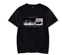 Millay Tokyo Ghoul T-Shirt Ken Kaneki Anime Graphique Imprimé À Manches Courtes Tops Hommes Femmes Crewneck Chemises Tee, J-black, M
