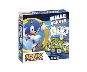 Mille 1000 bornes pour Sonic avec Plateau Circuit de Course - Edition FR, Classique - Fan Jeu Video - Set Jeu Societe Enfant et Une Carte