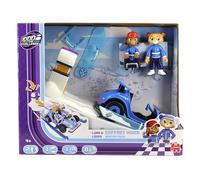 Mille Bornes Challenge - Coffret Winter Edition - les Flèches - Luna et Loops - Jouets tirés de la série TV - figurine articulée et voiture à collectionner - Enfant à partir de 4 ans