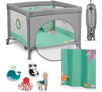 Mille Lit De Voyage Et Parc Bébé 2en1100x100 Cm Jusqu'à 15 Kg 0-36 Mois, Entrée Latérale Zippée, Matelas, Roulettes Freinées, Pliage Facile, Sac De Transport