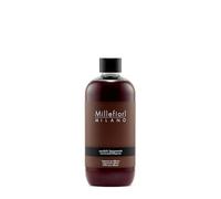 MILLEFIORI Milano Bois de Santal Bergamote Recharge de Diffuseur, Verre, Marron, 9 x 6,8 x 17,7 cm