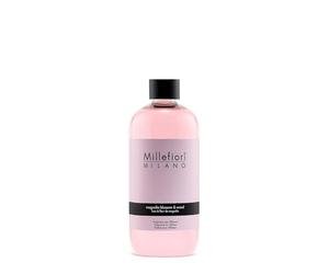 MILLEFIORI Milano Fleur de Magnolia & Bois Recharge de Diffuseur, Verre, Rose, 8,1 x 6,5 x 17,7 cm