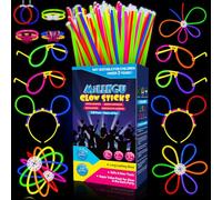Millegu Bracelets Fluorescents Lumineux, 230 Party Pack 100 Bâtons Fluo & 130 Connecteurs Faire des Lunettes Colliers Balles Boules pour Enfants Adultes, Décorations de Noël Cotillons Nouvel an 2026