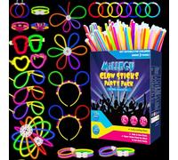 Millegu Bracelets Fluorescents Lumineux, 452 Party Pack 200 Bâtons Fluo & 252 Connecteurs Faire des Lunettes Colliers Balles pour Enfants Adultes, Fêtes Décorations de Noël Cotillons Nouvel an
