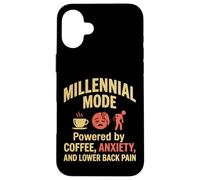 Millénaire Mode Café Anxiété Douleur de Dos Drôle Coque pour iPhone 16 Plus