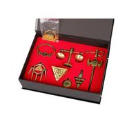 Millenium Item Set Yugi MUTO Millennium Puzzle Millennium Wheel Wisdom Millenium Pyramid Puzzle Pendentif pour Collier Porte-clés Eye of Horus Accessories 8pcs Set (Bronze)
