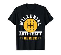 Millennial Anti-Theft Device Funny Stick Shift Meme T-Shirt