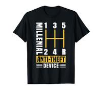 Millennial Anti-Theft Device Funny Stick Shift Meme T-Shirt