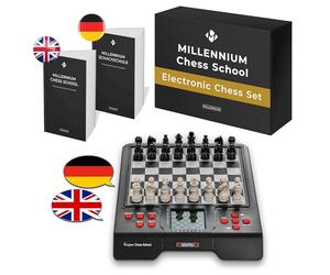 MILLENNIUM M805 École d’échecs - Ton entraîneur d’échecs à la Maison et en déplacement, avec 100 Exercices, Sortie vocale - pour Enfants, débutants et écoles