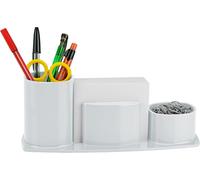 Millennium Organisateur De Bureau Porte Stylo, Porte Crayon, Porte Trombones Et Feuilles De Papier Inclus (Plastique) (Couleur Blanc)