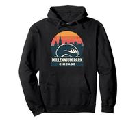 Millennium Park Chicago Chemise Vintage Bean Skyline Sweat à Capuche