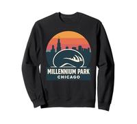Millennium Park Chicago Chemise Vintage Bean Skyline Sweatshirt