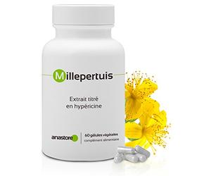 MILLEPERTUIS * 230 mg / 60 gélules * Extrait Titré en Hypéricine * Cerveau, Digestion (troubles gastro-intestinaux), Équilibre émotionnel * Fabriqué en France