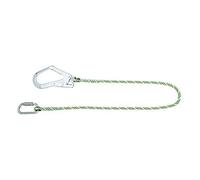 Miller Longe de Retenue Drisse 1,5M + 1 Mousqueton ¼ de tour en Acier 17mm + 1 GO55 Acier 55mm, Cordage Vert Fluo et Liserets Noirs, 1032340