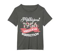 Millésime 1956 Cadeau 69 Ans Femme Anniversaire Humour T-Shirt, Femme Grandes Tailles, Asphalte, 4X