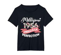 Millésime 1956 Cadeau 69 Ans Femme Anniversaire Humour T-Shirt, Femme Grandes Tailles, Noir, 6X