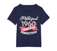 Millésime 1960 Cadeau 65 Ans Femme Anniversaire Humour T-Shirt, Femme Grandes Tailles, Bleu Marine, 4X