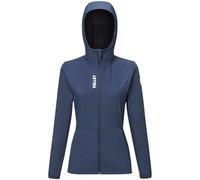 MILLET Veste Softshell Femme Stretch Coupe-Vent Et Chaleureuse - SENECA SHIELD HOODIE (FR/ES, Alpha/lettres, M, Taille normale, Taille normale, Bleu)