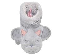 Millffy Chaussons en peluche licorne en forme de chat | Pantoufles en forme de lapin pour femme | Chaussons mignons pour filles, Bottes de Chat(32-33 EU, Gris Chat Bottes)