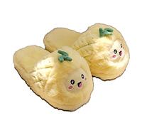 Millffy Mignon Pitaya Chaussures Femme Avocat Pantoufles Chaud Ananas en Peluche Maison Chambre Pantoufles (35-38, Ananas)