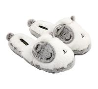 Millffy Pantoufles en peluche pour chien blanc | Pantoufles en peluche Blanc | Chaussures de maison en peluche Boyfriend | Chaussons cadeaux Fluffy Boys(38-39 EU, Chien)