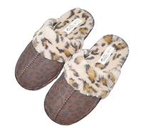 Millffy Sabots confortables pour femme avec doublure en fausse fourrure et semelle antidérapante en mousse à mémoire de forme (38-39 EU, Panthère)