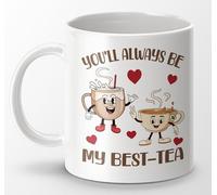 MILLHOUSE PRINTS Mug « You'll Always Be My Best-Tea » - Tasse d'amitié mignonne 325 ml pour les amateurs de thé