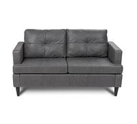 Milliard Canapé 2 Places pour Petit Espace - Chambre, Salon, ou Bureau, 145cm Fauteuil Moderne Scandinave avec Tissu Velours - Banquette/Chauffeuse, Gris