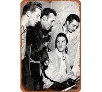 Million Dollar Quartet Elvis Presley Jerry Lee Lewis Carl Perkins Johny Cash Panneaux d’étain Vintage Affiche de métal rétro Plaque de Panneau Mur Art décor 8×12 Pouces