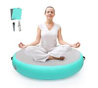 MILLION STAR Tapis de gymnastique gonflable rond de 1 m, 20 cm d'épaisseur, tapis de gymnastique gonflable pour usage domestique/entraînement/pom-pom girl/yoga/plaisir dans l'eau (vert)