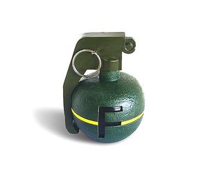 MillMB Presse-Papier Vert Grenade Initiale avec Boule - Presse-Papier Fonctionnel et élégant - Cadeau pour Bureau, collègue, Patron, étudiant avec Lettres - Décoration de Bureau (F)