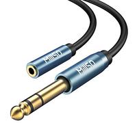 MillSO Adaptateur Jack 6.35 mm Mâle vers 3.5 mm Femelle Casque Prise Adaptateur 6.35 3.5 Audio Connecteur Stéréo Headphone Jack Adapter Plaqué - 2M