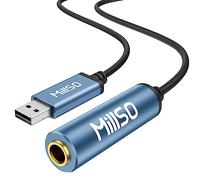 MillSO Adaptateur USB vers Jack 6,35 mm - Fiche USB A vers Prise Femelle 6,35 mm - Adaptateur Casque TRS stéréo 6,35 mm - Convertisseur Audio pour Ordinateur Portable, PC, amplificateur, Haut-Parleur