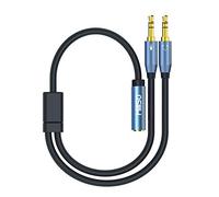 MillSO Adaptateur Y Jack 3.5 mm, répartiteur Casque plaqué Or (2X Jack 3,5 mm vers Prise 3,5 mm 4 pôles CTIA) pour Casque, PC de Bureau et Ordinateur Portable